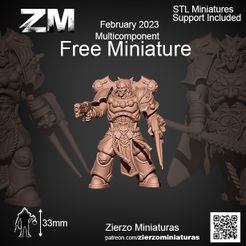 Free_Febrero_2023.jpg Archivo STL gratuito Space Oni Warrior・Objeto para descargar e imprimir en 3D