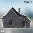 5.jpg Single-story house with brick walls, tiled roof, and rear annex (9) - Modern WW2 WW1 World War Diaroma Wargaming RPG Mini Hobby