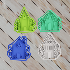 untitled.png STL file COOKIE CUTTER double houses・3D print object to download