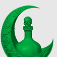 e75e9275-7477-4cf7-9fa6-9298f3814cf2.png Dark Crescent Moon Potion Bottle - Fantasy Decor STL - Gothic Display Prop