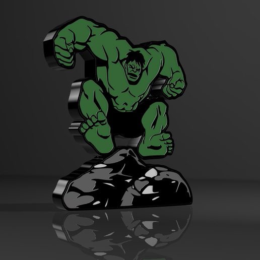 Applique Murale LED Marvel Hulk 3D - Effet Craquelé - Sans Fil à Piles - Déco Geek Et Enfants