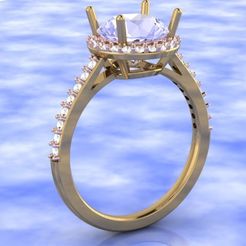 Louis Vuitton Style Diamond Ring 3D model 3D printable