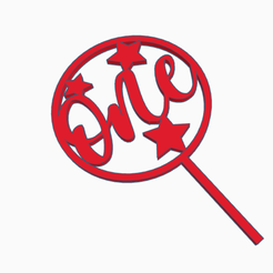 one-ct.png Archivo STL Adorno para tarta de un año・Plan de impresión en 3D para descargar