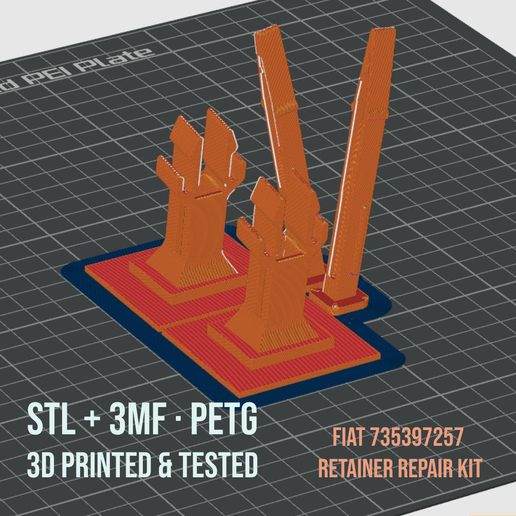 FIAT 735397257 Retainer Repair Kit – STL + 3MF | Printed & Tested