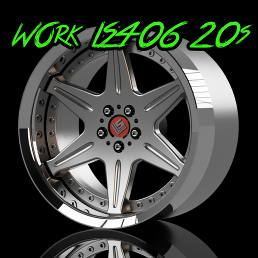 🎨 1/24 Work LS406 20s w/Tyres・ STL File for ・Cults
