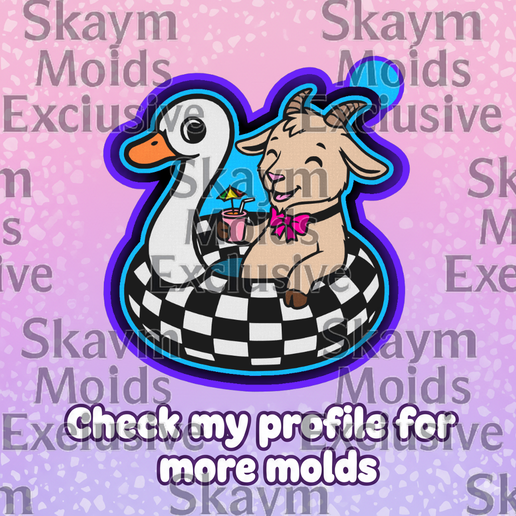 🐐🎀🌊 Poolside Goat with Bow Float – Freshie, Resin & Candle Mold ✨