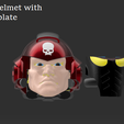 Alt Helmet with Faceplate _——— ce rs i - Custom 7 inch Blood Ravens Space Marine