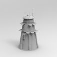 building-3.61.jpg Futuristic round cone tower with roof antennas and air vents (4) - Future Sci-Fi SF Post apocalyptic Tabletop Scifi Wargaming Planetary exploration RPG Terrain