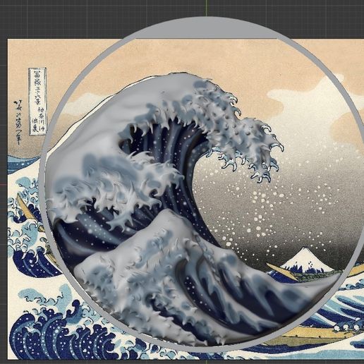 🌊 The Great Wave off Kanagawa・ STL File for ・Cults