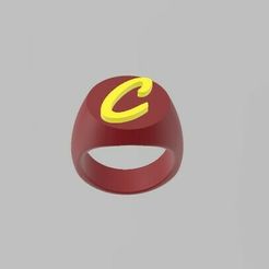 Bague-C.jpg STL file Ring letter c・3D printable design to download