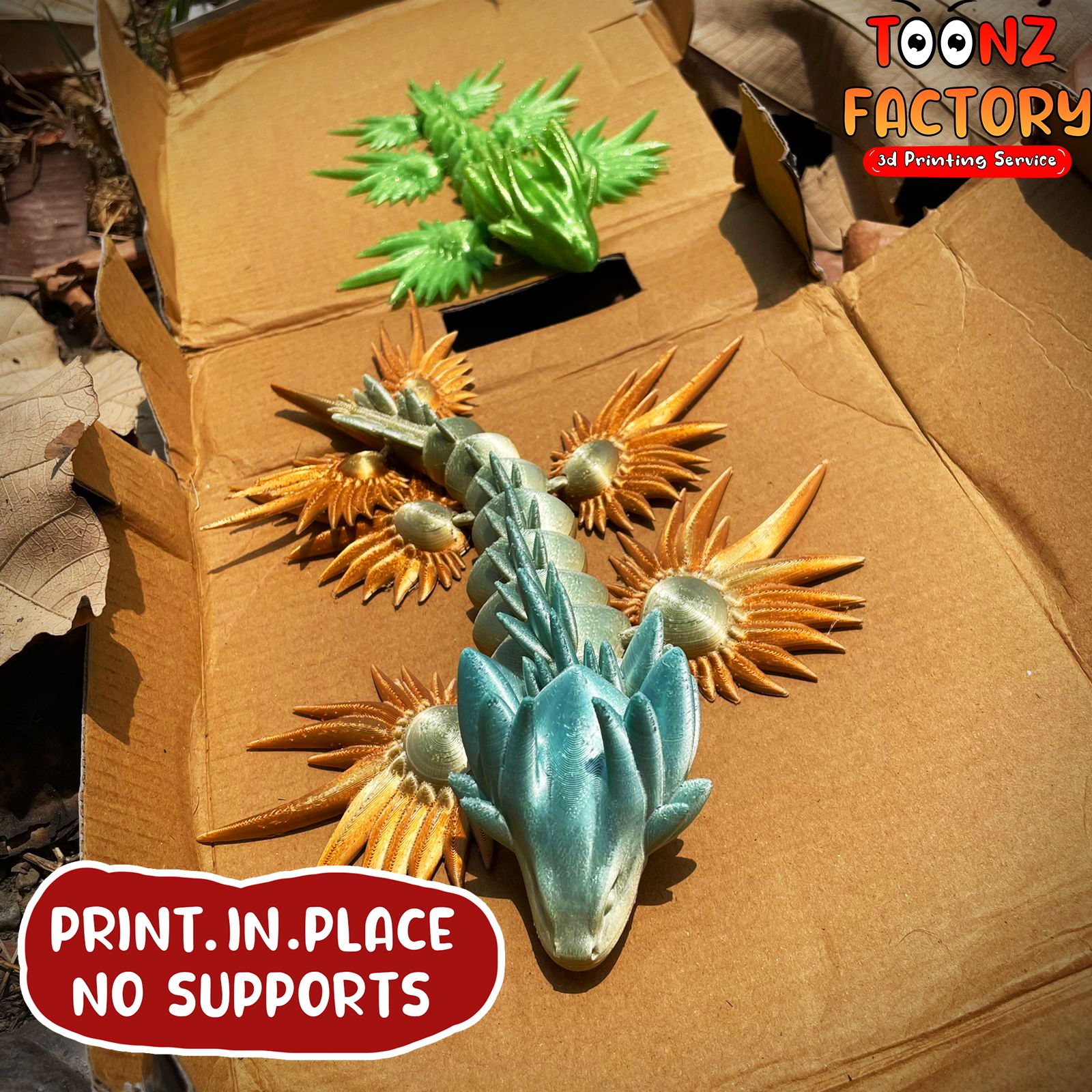 NO SUPPORTS STL file FLEXI PRINT-IN-PLACE SLUG DRAGON・3D printable model to download, ToonzFactory