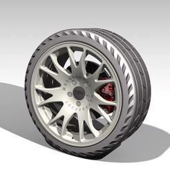 Rueda-1.jpg Файл 3D Колесо с суппортом и диском・Дизайн 3D принтера для загрузки
