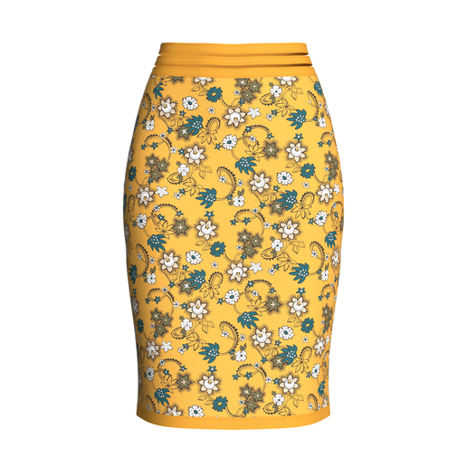 Girls Floral Printed Pencil Skirt | Marvelous / Clo3d / obj / fbx