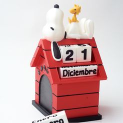 _DSC0129_1.jpg 3D-Datei Snoopy und Woodstock Ewiger Tischkalender・Design für 3D-Drucker zum herunterladen