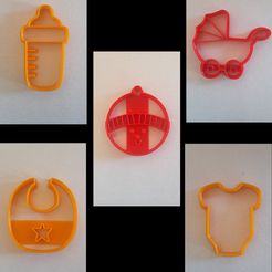 baby shower cookie.jpg STL file baby shower cookie cutters・Template to download and 3D print