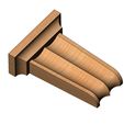 Corbel-Colonial-carved-flutes-11.jpg Carved flutes tapered Colonial decorative corbel and bracket 3D print model