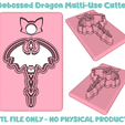 Debossed.png Debossed Dragon polymer clay cutter STL file