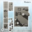 4.jpg Modern city accessory set with modular sidewalks and roof equipment (1) - Downtown Modern WW2 WW1 World War Diaroma Wargaming RPG