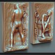 01.JPG STL file Toilet Sign - WC・Design to download and 3D print