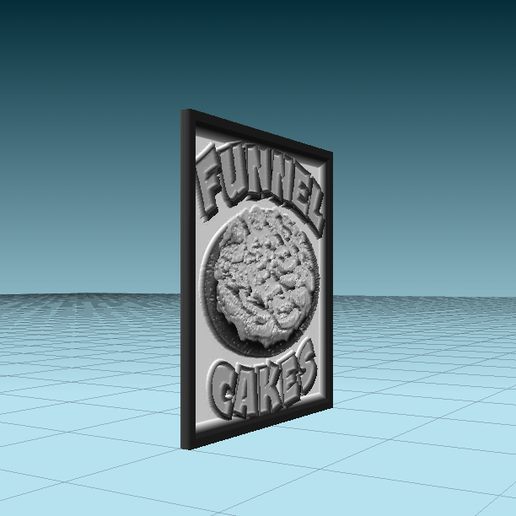 🖼️ Funnel Cakes sign -tile・ STL File for ・Cults