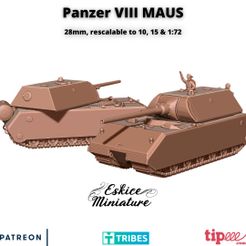 Maus-1.jpg 3D file Panzer VIII Maus - 28Mm・3D print model to download