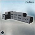 1_PREM_WB-IN-B14.jpg Fortified modern building with angular walls, rooftop battlements and rectangular window openings (14) - Modern WW2 WW1 World War Diaroma Wargaming RPG Mini Hobby