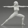 10007.jpg Young Woman Practicing Yoga Lesson Doing Warrior Two 3D Print Model