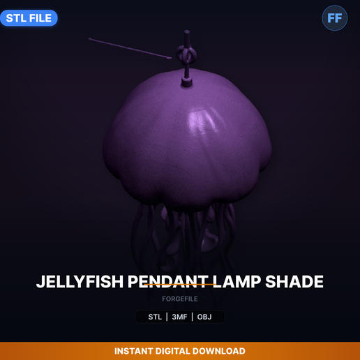 Jellyfish Pendant Lamp Shade - 3D Printable STL File