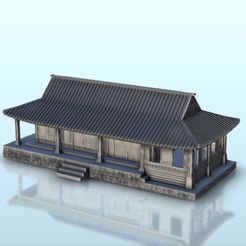 1.jpg Archivo STL Casa asiática en la plataforma 20 - China Asia Japón Warhammer Age of Sigmar・Plan de impresora 3D para descargar, Hartolia-Miniatures