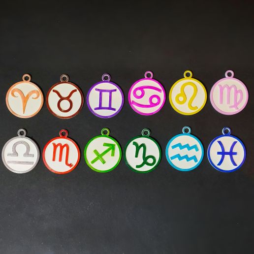 🗝️ Minimalist 12 Zodiac Sign Keychain Set – Complete Astrology ...