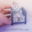 Square-Armchair-Miniature-Furniture-6.png Square Arm Chair Miniature Furniture, Dollhouse Armchair, Mini Armchair