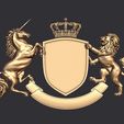 01.jpg Coat of Arms Heraldic Lion and Unicorn Shield 3D Model