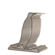 Penquin_PS_Solid_Hollow_10.png Dolphin and Penquin Shape Phone Stand Bundle, Hollow and Solid version, 4 STL's - Instant Download - No Supports Needed
