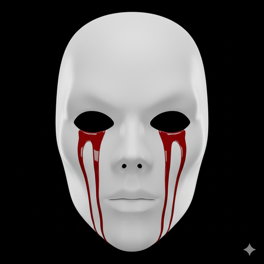 cracked mask STL, mask design STL, mask file, mask display STL, ornate mask STL, demon mask STL, zombie mask STL, haunted mask STL, anime style mask STL, ghost mask STL, comic style mask STL, cosplay mask STL, print ready mask STL, FDM friendly mask STL,