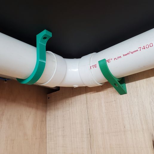 Download free STL file 4" PVC Pipe Brackets, ceiling and wall mount
