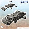1-PREM.jpg Post-apocalyptic car with armed turret and spiked rollers (20) - Future Sci-Fi SF Post apocalyptic Tabletop Scifi