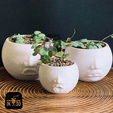 1.png Funny Facial Expression Planters Set of 4 / Candle Holders / Containers