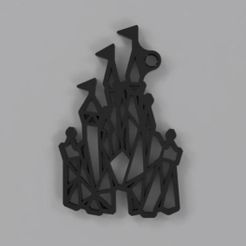Castillo_de_Disney_2023-Jun-13_07-43-31PM-000_CustomizedView9959967066.jpg STL file Keychain - Disney Castle 🏰🔑 | geometric style・3D printable design to download