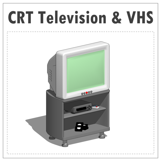 CRT Television & VHS  [1/18 Scale | 6 Pieces]