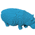 1.png Pixel Hippo / Hippopotamus low-poly 3d model