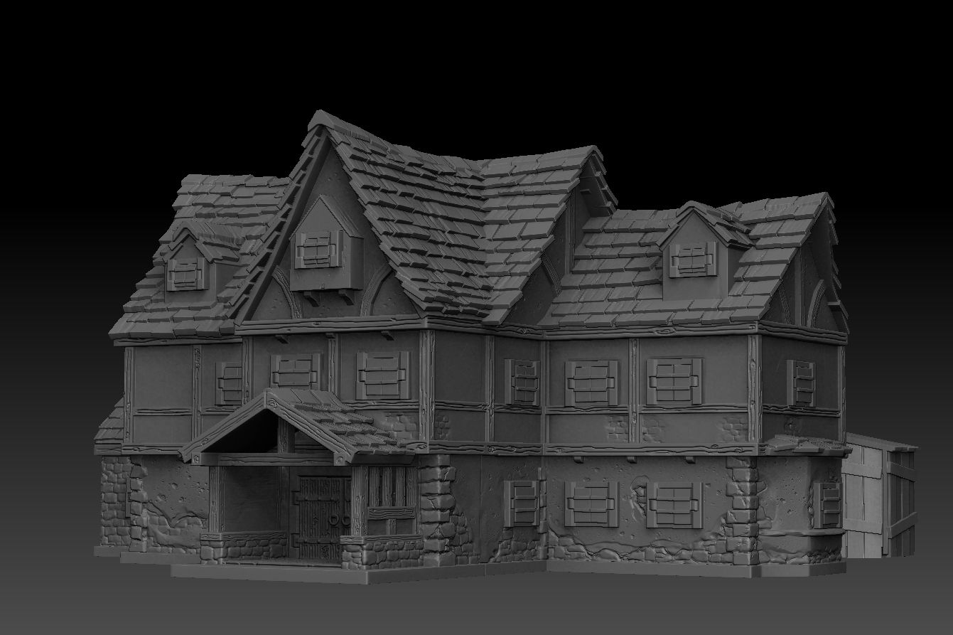 tavern_v2c.jpg 3D file Medieval Scenery - The Tavern・3D print design to download, DarkRealms