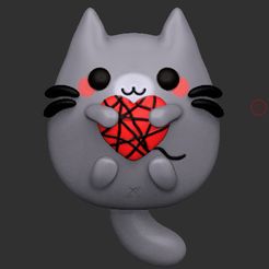 5g.jpg STL file pusheen heart・3D printing template to download