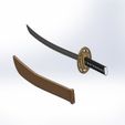 Katana-sword-(1).jpg Weapon Katana Sword OBJ STL FBX 3d model Design in Solidworks 3D model