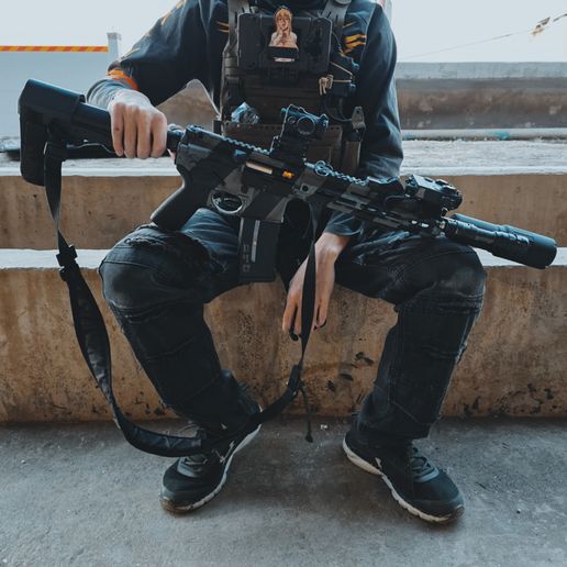 SPECTER CAT TSWIF with AI’s Lil Bomb Blast Diverter For Airsoft 3D model