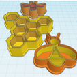 Frantic-Gogo-Trug-2.png Bee cutters, bees and honeycomb pattern Cookie cutter, Polymer Clay Cutter, earrings, SET 3 pcs