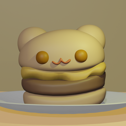 hambbpng.png Datei STL Katzen-Burger・Design für 3D-Drucker zum herunterladen