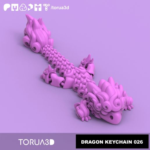 Articulated Dragon Keychain 026