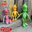 2d NO SUPPORTS STL file PRINT-IN-PLACE PINOCCHIO ARTICULATED・3D printable model to download