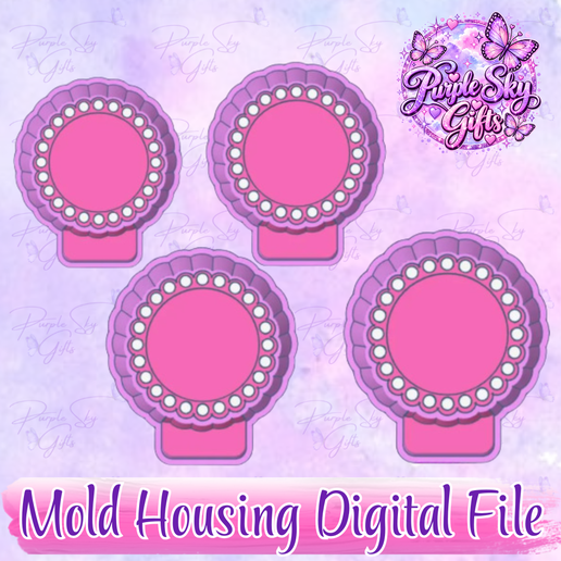 2", 2.5", 3", 3.5" Middles Scallop Edge w/ Circles Round BUNDLE for Cardstock Inserts STL DIGITAL For Freshie, Silicone Mold, Mold Housing