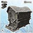 1-PREM.jpg Medieval building with rounded thatched roof and terrace at the entrance (13) - Medieval Gothic Feudal Old Archaic Saga 28mm 15mm RPG
